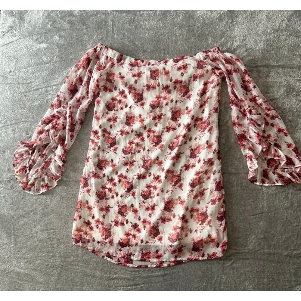 Women's Charlotte Russe Top Sz Medium Off The Shoulder Floral Lined